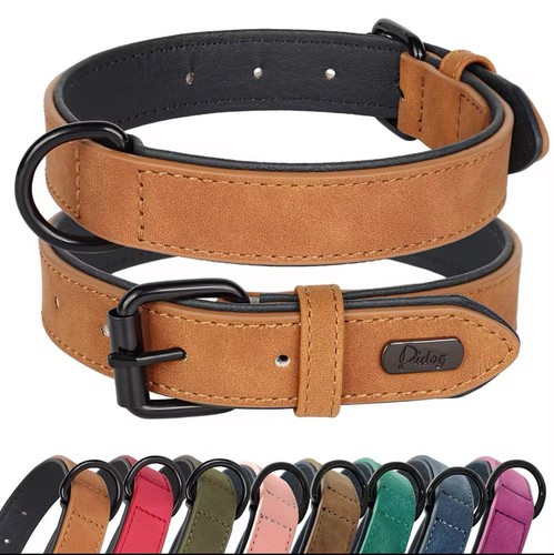 Collier cuir véritable - collier, grand